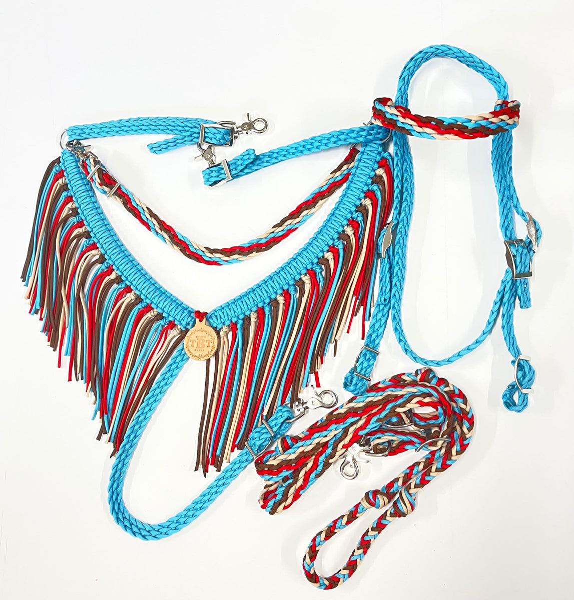 Horse sell or Pony Copper Crackle Hide & Cheetah Fringe Items: breast collar, Headstall, bridal, wither strap see drop downs for all options