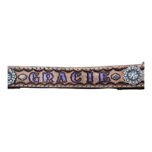 Personalized  goat or sheep halter hand hold in purple