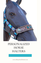 Personalized horse halter tie dye flowers