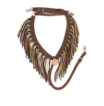 Fringe breast collar brown, black, and gold