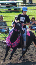 Fringe Breast Collar tack set pink,  purple and turquoise with over and under whip