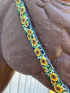 Sunflower cow print tack set breast collar nylon horse size