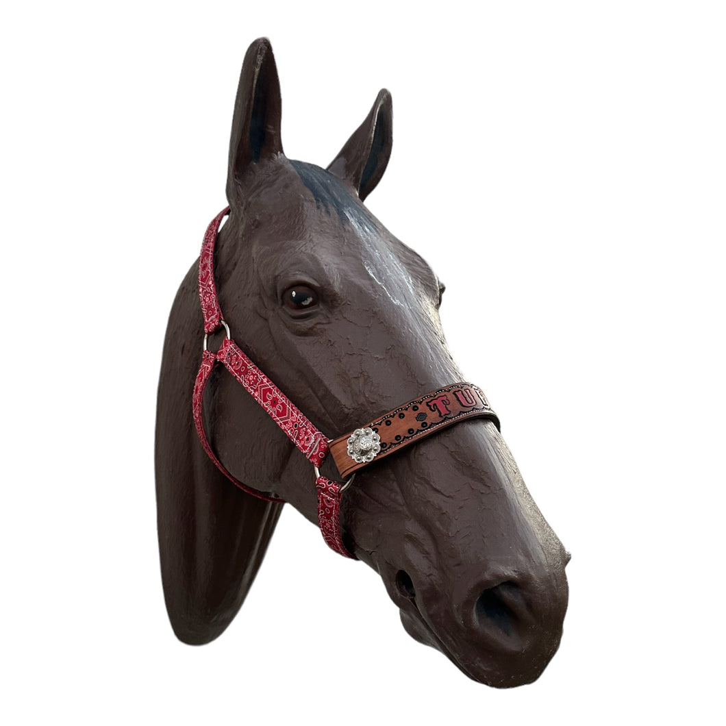 PERSONALIZED red bandana  nylon horse halter