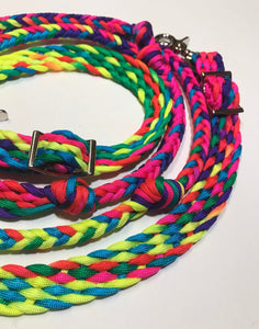 Tie dye Barrel Reins, Round with grip knots