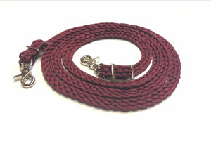 Rein… burgundy flat braided rein paracord