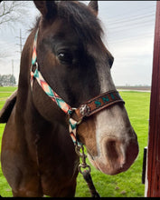 PERSONALIZED aztec print nylon horse halter