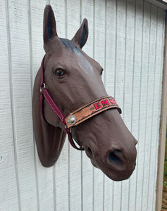 PERSONALIZED   nylon horse halter burgundy