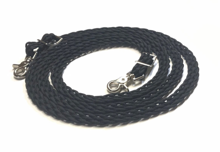 Rein… black  flat braided rein paracord