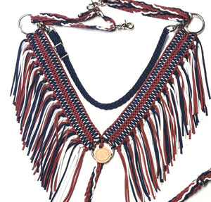 Wide fringe breast collar patriotic