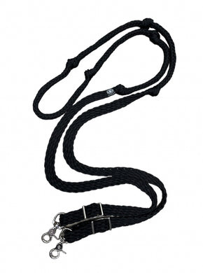 Black  Barrel Reins, Round with grip knots...You choose length