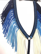 fringe breast collar blue ombre