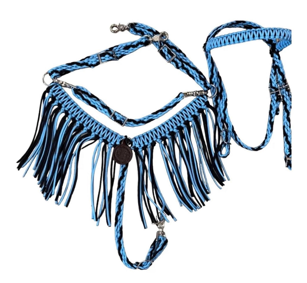 Light blue and black fringe  Tack set