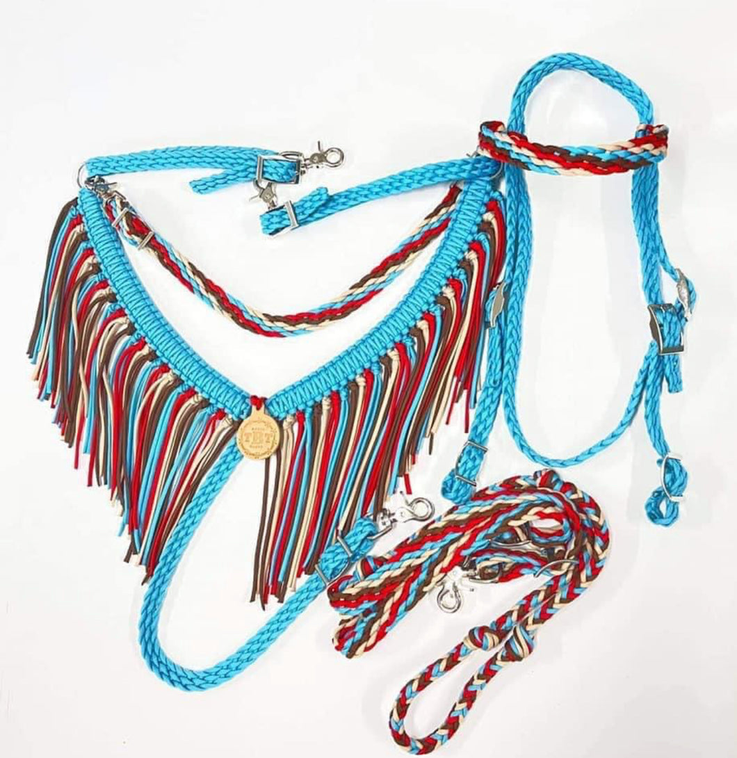 turquoise fringe Tack set