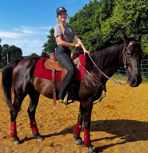 Red white and blue Barrel Reins, Round with grip knots