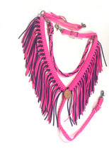 fringe breast collar hot pink and purple