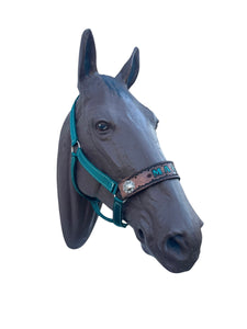 PERSONALIZED   nylon horse halter dark teal