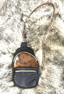 cowhide  small sling bag