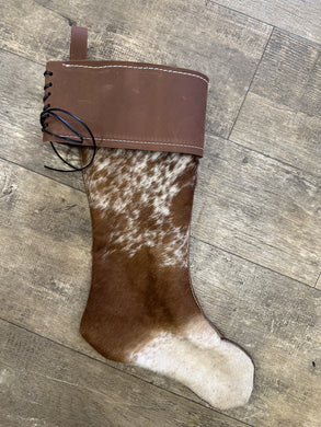 hair on cowhide Christmas stockings