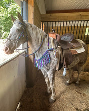 Turquoise purple and black fringe  Tack set