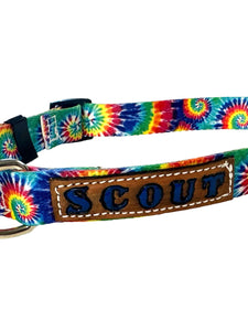 Personalized Tie dye Nylon dog collar