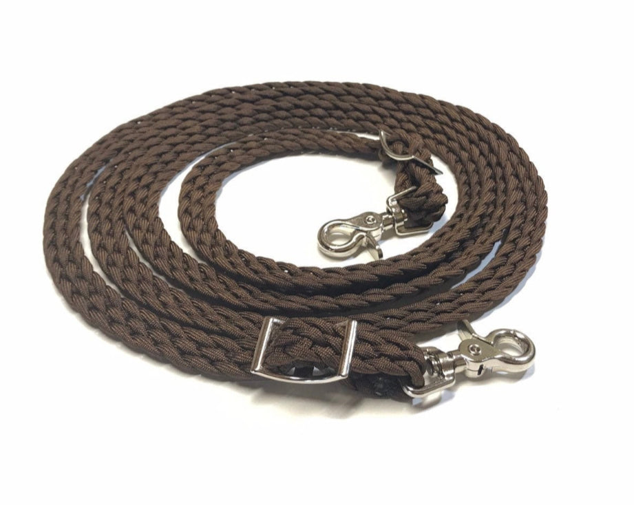 Rein… walnut brown flat braided rein paracord