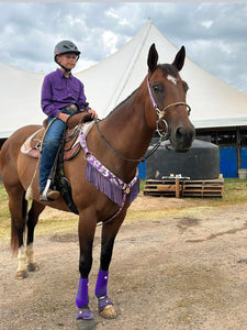 purple Aloha  fringe tack set breast collar nylon horse size