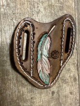 Hand tooled and painted pancake knife sheath