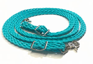 Rein… teal flat braided rein paracord