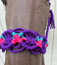 Braided horse halter purple