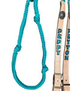 Personalized Barrel Reins leather and paracord , Round with grip knots...You choose color and length