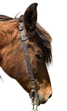 One Ear Headstall cheetah print with quick change clips  horse size