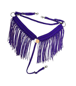 Purple wide breast collar tack set average horse size