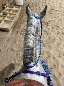 Turquoise purple and black fringe  Tack set