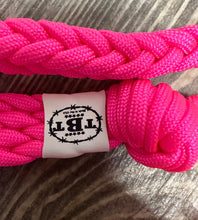 Hot pink  Barrel Reins, Round with grip knots