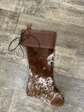 hair on cowhide Christmas stockings.