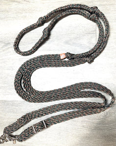 Camo Barrel Reins, Round with grip knots