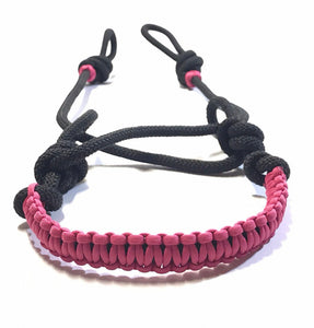 Indian Bosal braided bitless attachment small pony to draft horse size fuchsia.