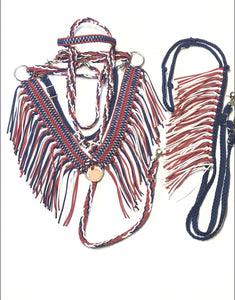 Wide fringe breast collar patriotic