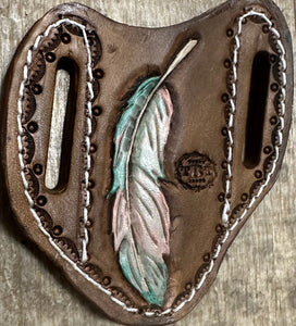 Hand tooled and painted pancake knife sheath