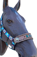 PERSONALIZED   nylon horse halter flower tie dye