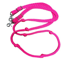 Hot pink  Barrel Reins, Round with grip knots