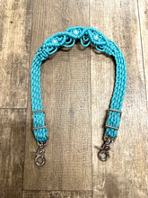 Fancy wither strap in turquoise with rhinestones