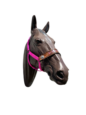 PERSONALIZED   nylon horse halter fuchsia