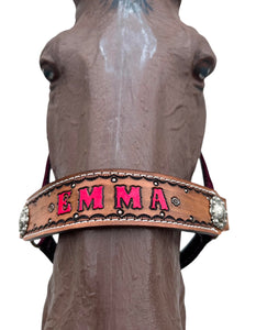 PERSONALIZED   nylon horse halter burgundy