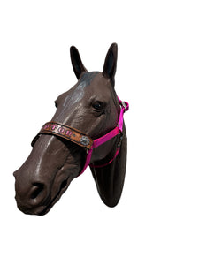 PERSONALIZED   nylon horse halter fuchsia