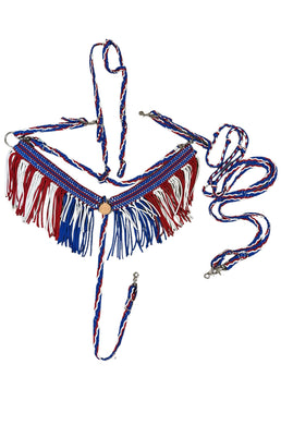 Patriotic wide fringe breast collar tack set