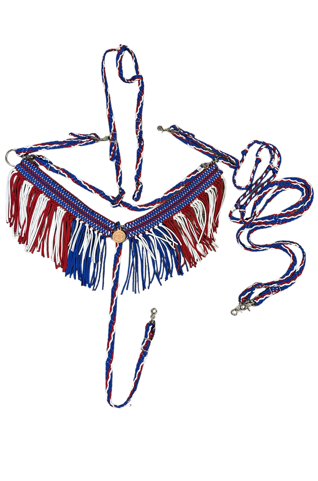 Patriotic wide fringe breast collar tack set