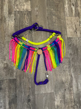 Rainbow pony fringe breast collar