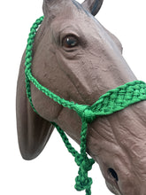 Kelley Green Braided mule tape horse halter with flat noseband