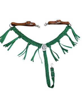 horse breast collar mule tape green